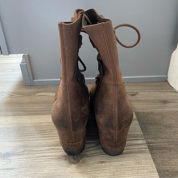 Sorel Joan of Arctic Leather Wedge Boots 9 Brown - Picture 5 of 6